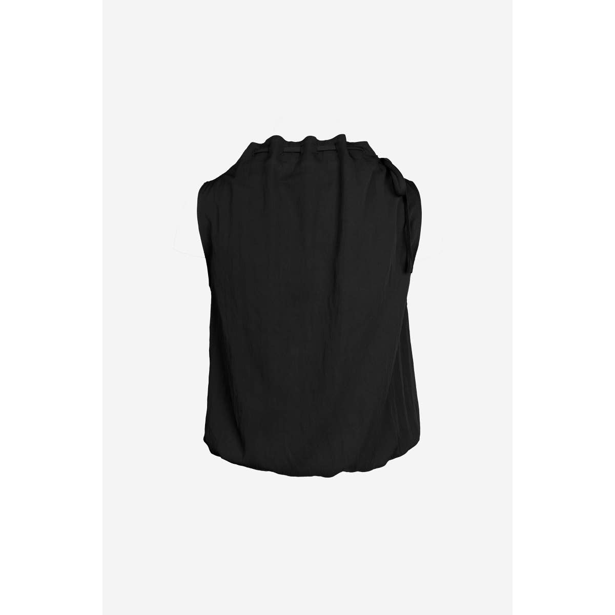 Cinched Mock Neck Sleeveless Top