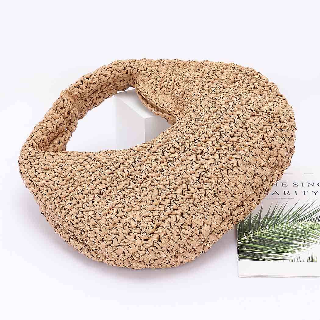 Faux Straw Braided Bindle Bag