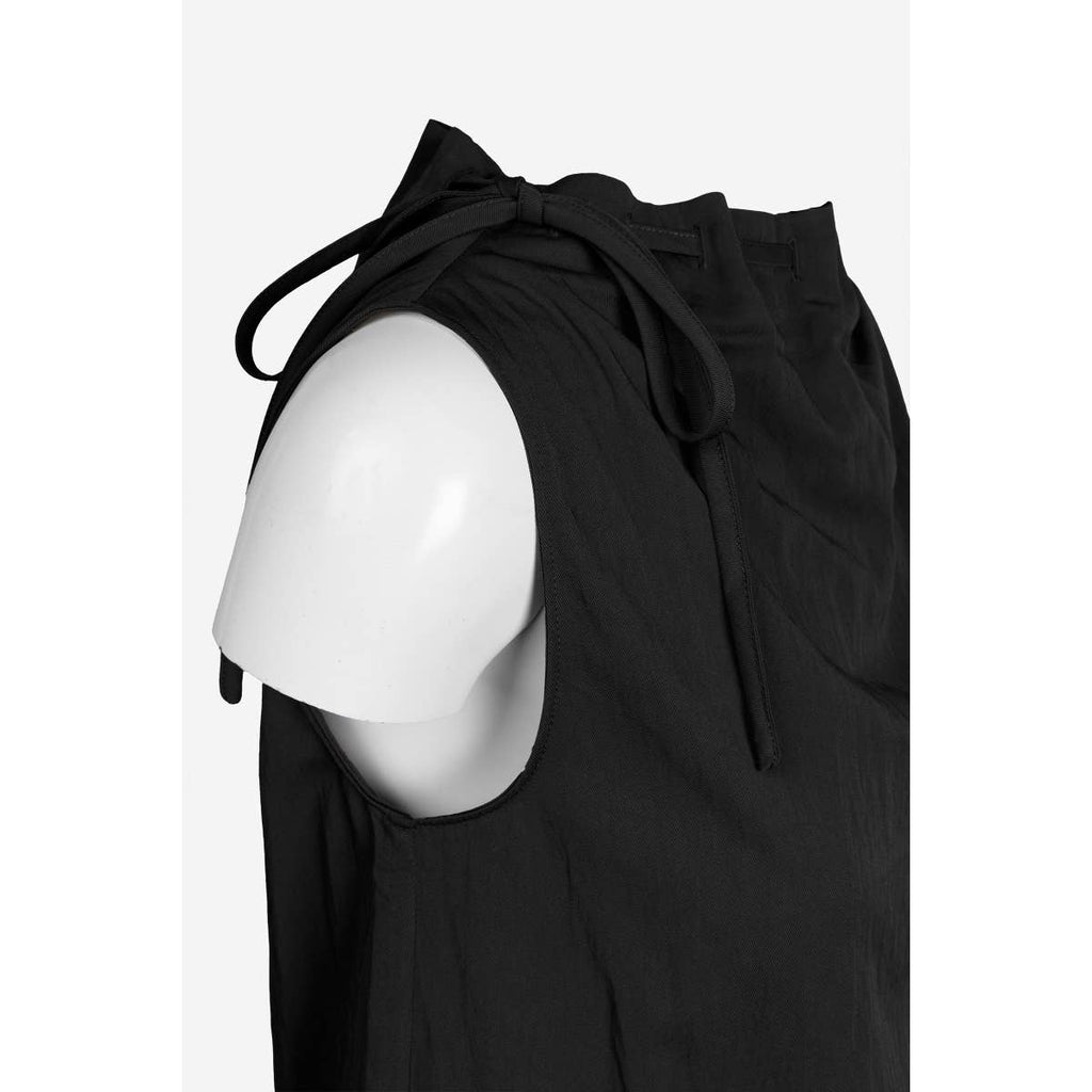 Cinched Mock Neck Sleeveless Top