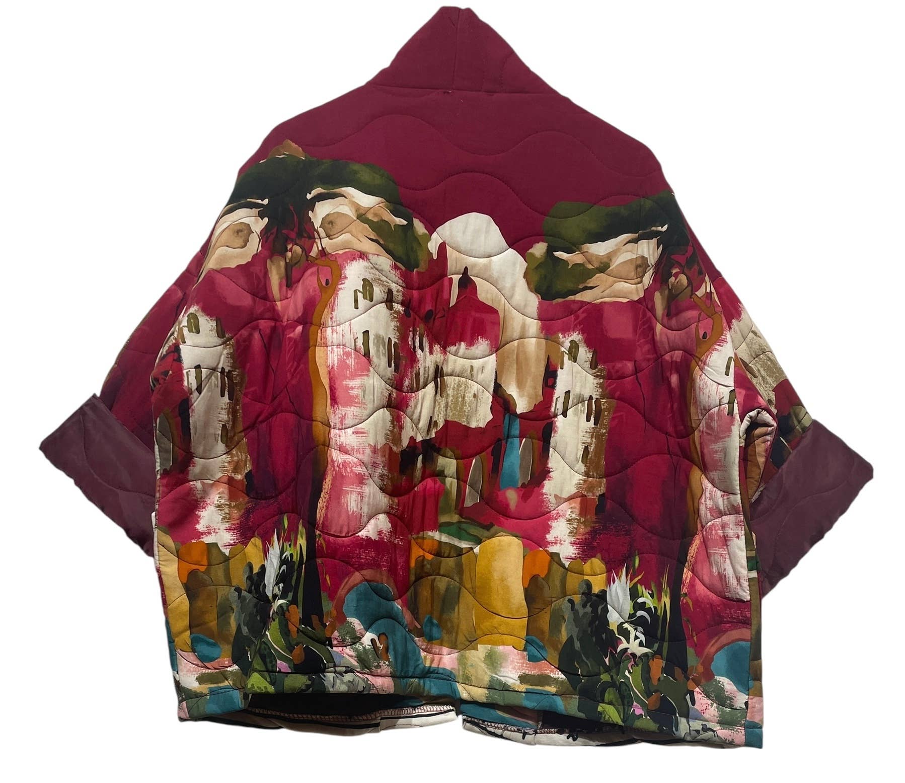 Cropped quilted cotton jacket