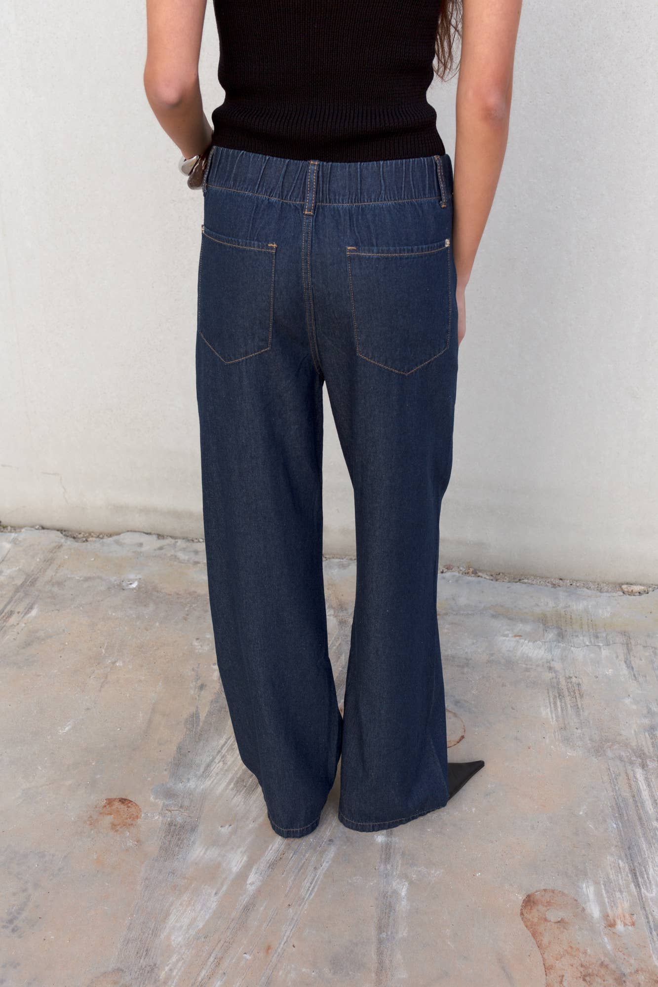 FLUID TROUSERS WITH DENIM EFFECT