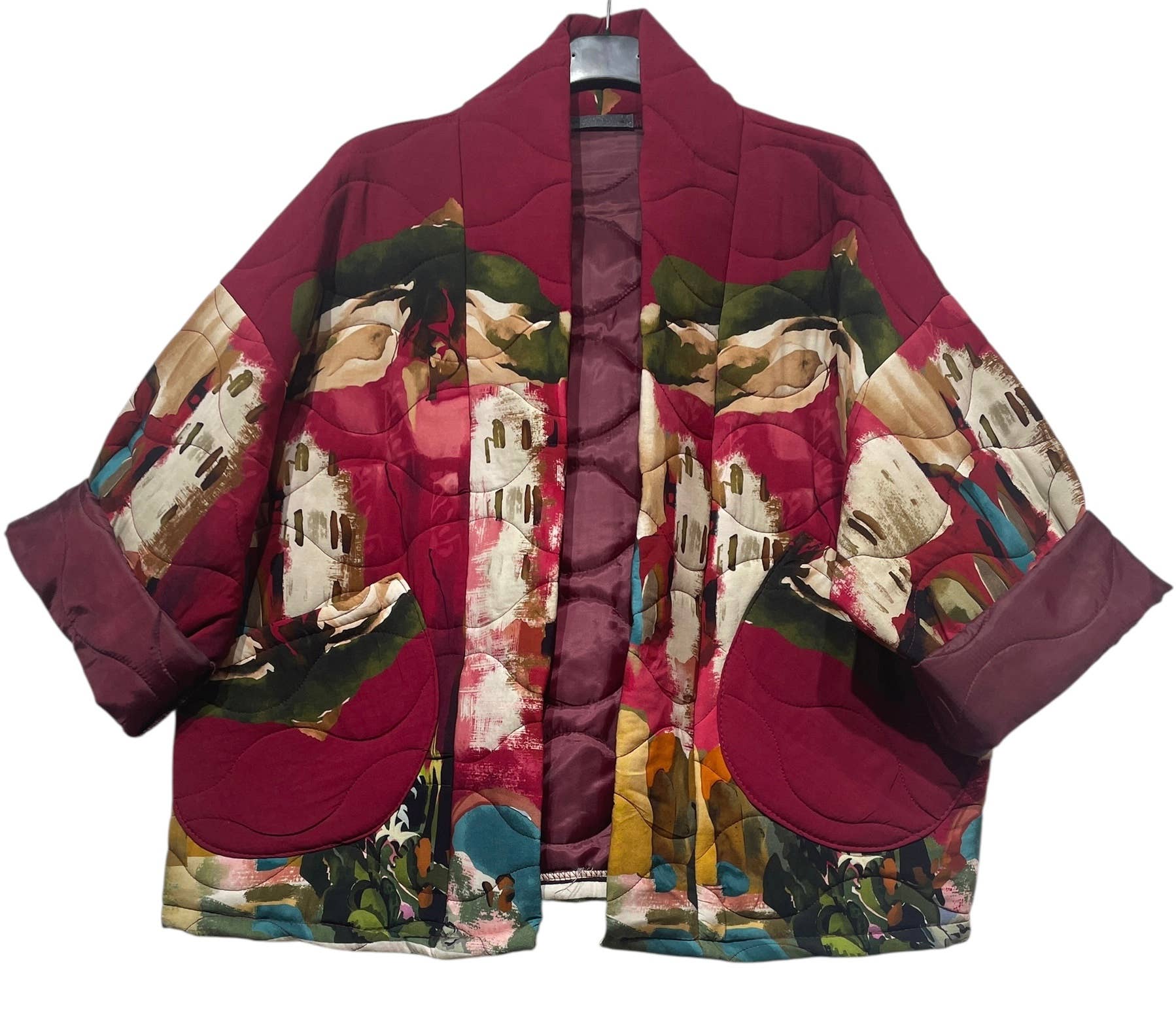 Cropped quilted cotton jacket