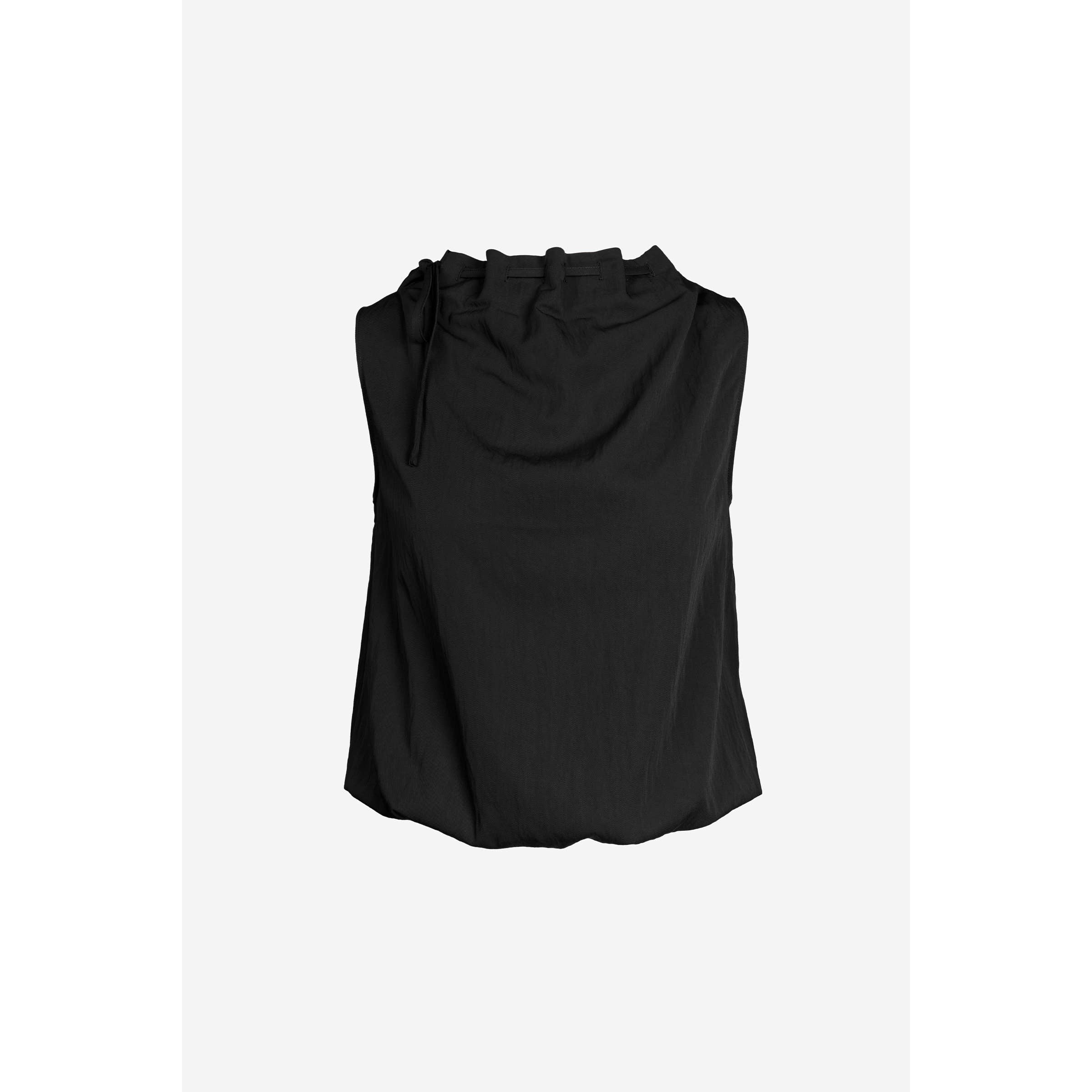 Cinched Mock Neck Sleeveless Top